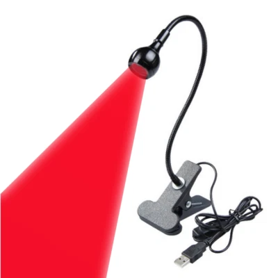 3W 660nm Red Light Flexible LED Light Table USB Gooseneck Clip Decoration Lamp  - Image 1 of 4