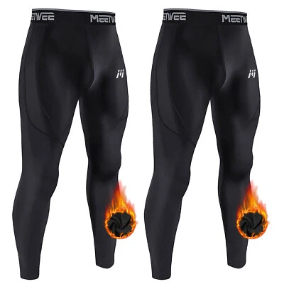 MEETYOO Winter Mens Fleece Lined Elastic Warm Thermal Long Johns Legging Underwear Pants