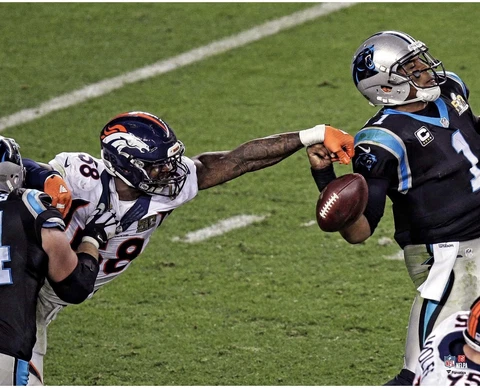 Von Miller Denver Broncos Unsigned Super Bowl 50 Strip Sack 16" x 20" Photo Cover