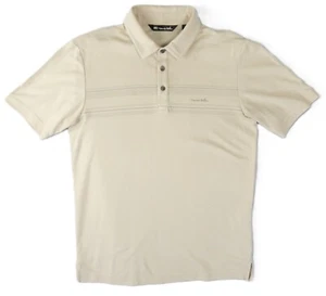 Camisa polo de golf Travis Matthew firma para hombre S BEIGE manga corta patrón de pecho - Imagen 1 de 8