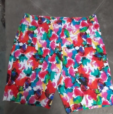 Izod Women's Multicolor Floral Stretch Golf Shorts Sz 12 - Image 1 of 4