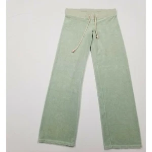Juicy Couture Moss Green Terry Cloth Sweatpants Trackpants Size Medium VTG Rare - Picture 1 of 5