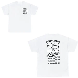 Personalised School Leavers 2023 T-Shirt Your Name School Name Student Gift Top - Picture 1 of 12