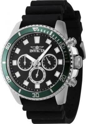 Invicta Pro Diver Chronograph Silikonarmband Schwarz Zifferblatt 46086 Herrenuhr - Bild 1 von 3