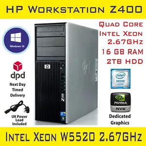 Estación de trabajo PC HP Z400 Intel Xeon QUAD Core W3520@2,67 GHz 16 GB RAM 2 TB HDD Win10 - Imagen 1 de 1