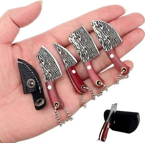 Mini Pocket Knife Knives Keychain Cutter Opener Tool Blade Set Chef Camping 4PCS - Picture 1 of 9