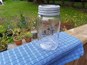 Vintage Crown 1 Quart Mason Jar 1933 # 10 Pickling Preserving Glass Food Storage - Picture 1 of 3
