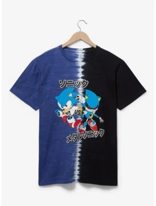 Sonic The Hedgehog Split Tie-Dye Metal Sonic Vs. Sonic T-Shirt Sz xs - Picture 1 of 2