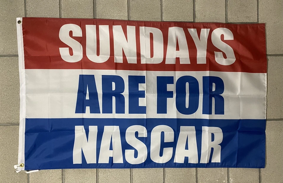 Sundays Are For Nascar Flag FREE SHIP Racing Beer Man Cave Tailgate USA 3x5’ - Image 1 of 1