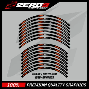 Calcomanías de llanta KTM 21""/19"" SX SXF XC XCF MX para gráficos de motocross negras/hora - Imagen 1 de 1