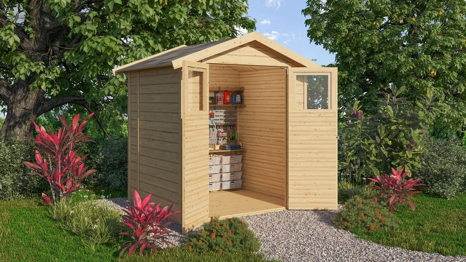 Karibu GerÃ¤tehaus 14 Mm Durin 2 Natur 180x152cm