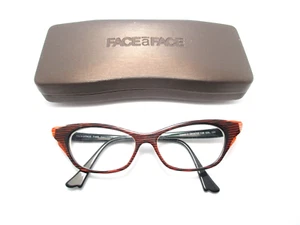 Face A Face Paris NAIAD 1 Col 100 Eyeglasses Striped Cat Eye Frame 51mm - Picture 1 of 11