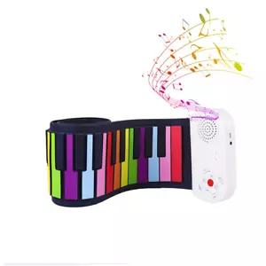 More details for colourfull 49 keys roll up electric keyboard piano built-in speaker kids music