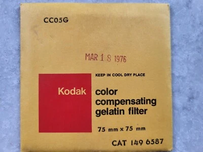 New Unopened Kodak No CC05G (1496587) Gelatin Green Filter  75mm Square - Image 1 of 2