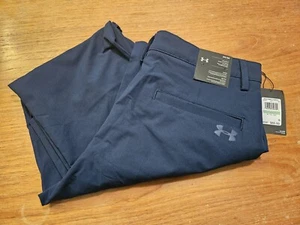 NEW Under Armour 1376625 408 UA Tech Straight Navy Golf Pants Size 34 / 34 - Picture 1 of 7