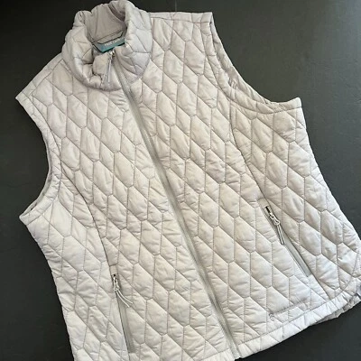 Free Country Quilted Vest Diamond Pattern Silver Color Women’s Size 2X - Image 1 of 4