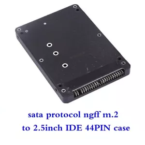 M.2 NGFF SATA SSD to 2.5 IDE 44pin Converter Adapter with Case Black - Picture 1 of 12