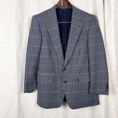 Jaqueta terno blazer Aquascutum of London lã de cordeiro xadrez tweed peito único - Imagem 1 de 4