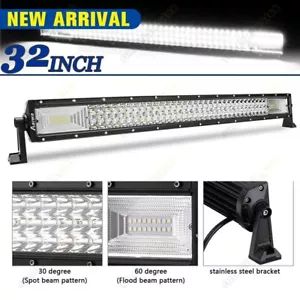 32" 630W Tri Row LED LIGHT BAR Spot Flood Combo Offroad Bumper Truck SUV 30'' US - Bild 1 von 12