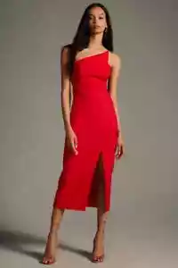 Anthropologie One Shoulder Slim Midi Dress Sz XL (UK 14 - 16) RRP £140! - Picture 1 of 3