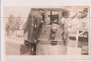 Postal de colección RPPC tranvía conductores Martin Luther Perry Armentrout - Imagen 1 de 2