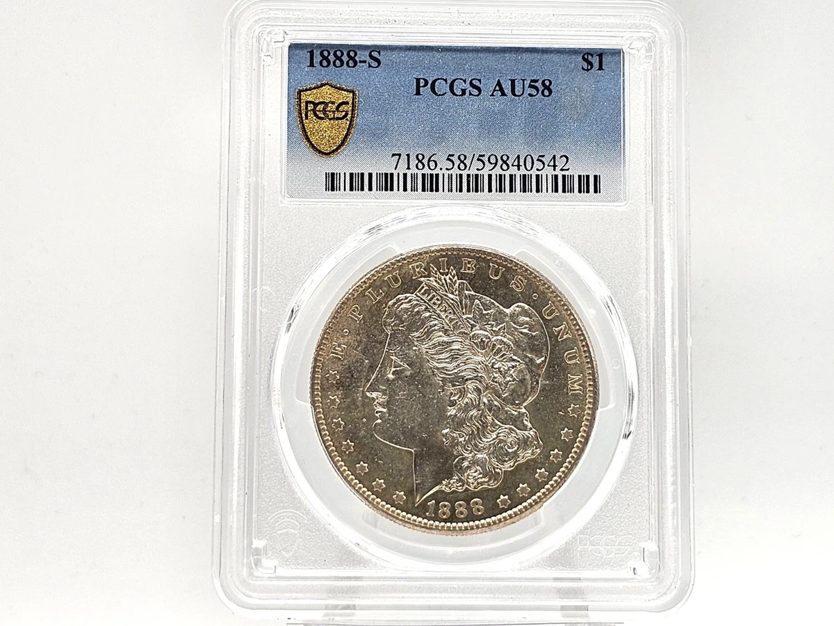 San Francisco AU 58 Graded 1888 Year Morgan US Dollars (1878-1921