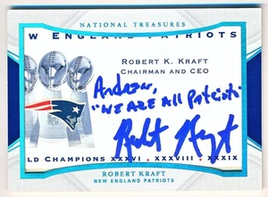 2021 National Treasures Robert Kraft "We Are All Patriots" Cut Auto #CUTRK (4/4) - Bild 1 von 2