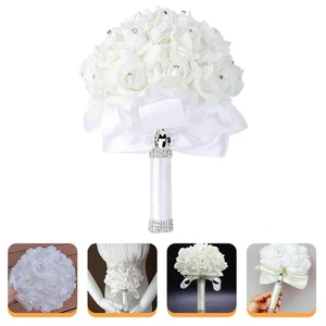 Bouquet da sposa rose bianche bouquet da sposa bellissimo mazzo da sposa @ - Foto 1 di 12