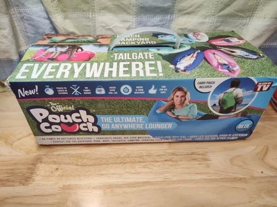 Pouch Couch As Seen On TV Go Ultimate Anywhere Lounger Blue Carry Bag Included - Image 1 of 4