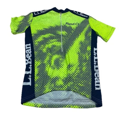 Vintage LL Bean Bike Jersey Men’s SMALL Neon Green 1/2 Zip Cycling Road Biking - Image 1 of 4