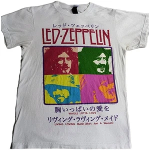 Camisa Led Zeppelin Pequeña Unisex Blanca Toda Lotta Love Retro Gira por Japón - Imagen 1 de 7