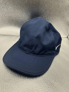 Nike Featherlight Hat Cap Strap Back One Size Navy Dri-FIT Running Mens Golf - Picture 1 of 8