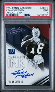 Panini Absolute Absolute Ink Frank Gifford 2014 #AB-FG automático PSA 9 POP 1 - Imagen 1 de 2