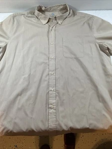 Camisa Saddlebred Sin Arrugas XX-Grande Auténtica Beige Camisa Abotonada E39 - Imagen 1 de 5