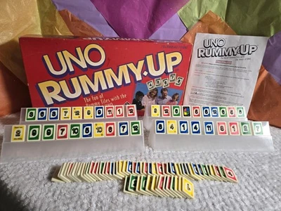Vintage UNO RUMMY-UP Game 1993 Mattel COMPLETE In Box With Instructions - Image 1 of 4