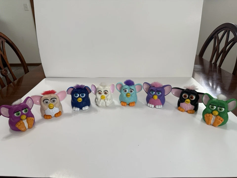 8  Vintage Furby McDonald's Happy Meal Plastic Plush Figures - Image 1 of 4