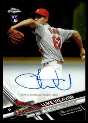 2017 Topps Chrome Rookie Autographs Luke Weaver Auto St. Louis Cardinals #RA-LW - Image 1 of 2