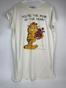 1978 Jim Davis Garfield Flirts Donnkenny Mom Of Year Vintage Pajama Long Shirt - Picture 1 of 11