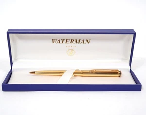 Vintage WATERMAN, France, Gold-Plated Retractable Ballpoint Pen, 5 1/2'' w/Box - Picture 1 of 4