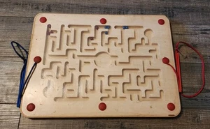 Vintage Magnet Express Wooden Puzzle Maze Game by Anatex USA Pre-owned Box 22 - Picture 1 of 3