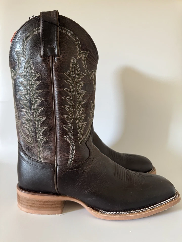 Justin Hombres 10 LYLE UMBER MARRÓN PUNTA CUADRADA 12” BOTAS VAQUERAS OCCIDENTALES CJ2031 NUEVAS Foto 1 de 4