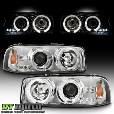 99-06 GMC Sierra Yukon Denali Doble Halo Proyector LED Faros Lámpara Izquierda+Derecha Foto 1 de 4