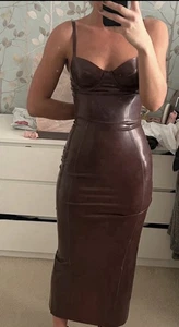 House Of CB MIDI Latex Dress Size Small - Picture 1 of 8