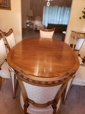 John Widdicomb Vintage French Provincial Dining Room Table And Chairs - Image 1 of 4