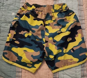 Sovereign Code Boys Size 4 Swim Trunks Neon Camo Drawstring Lining - Picture 1 of 5