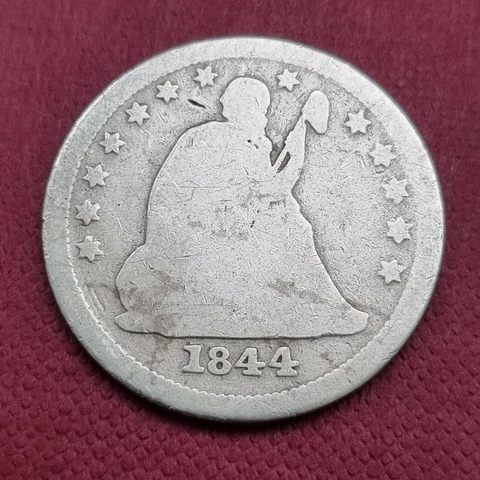 1844 O Seated Liberty Quarter 25c Circulated #43270 Cover