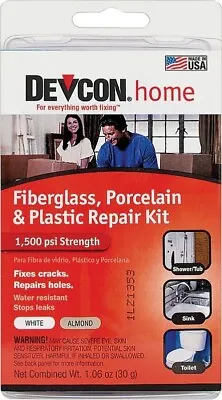 Devcon 90216 Epoxy Fiberglass Porcelain Bathtub Repair Kit White/Almond • 12.75$