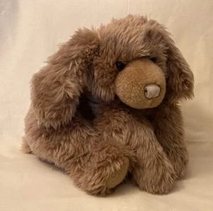 Vintage A&A Floppy Fluffy Brown Puppy Dog Stuffed Animal Beanbag Plush 15” READ - Picture 1 of 13