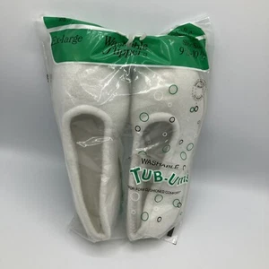 Tub-Ums Shower Slippers White XL Wide Washable 9.5 - 10.5 - Picture 1 of 5