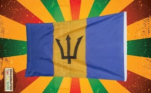 BARBADOS GROSSE FLAGGE 5' x 3' KARNEVAL ODER FEIER DEKORATION MIT ÖSEN - Bild 1 von 1